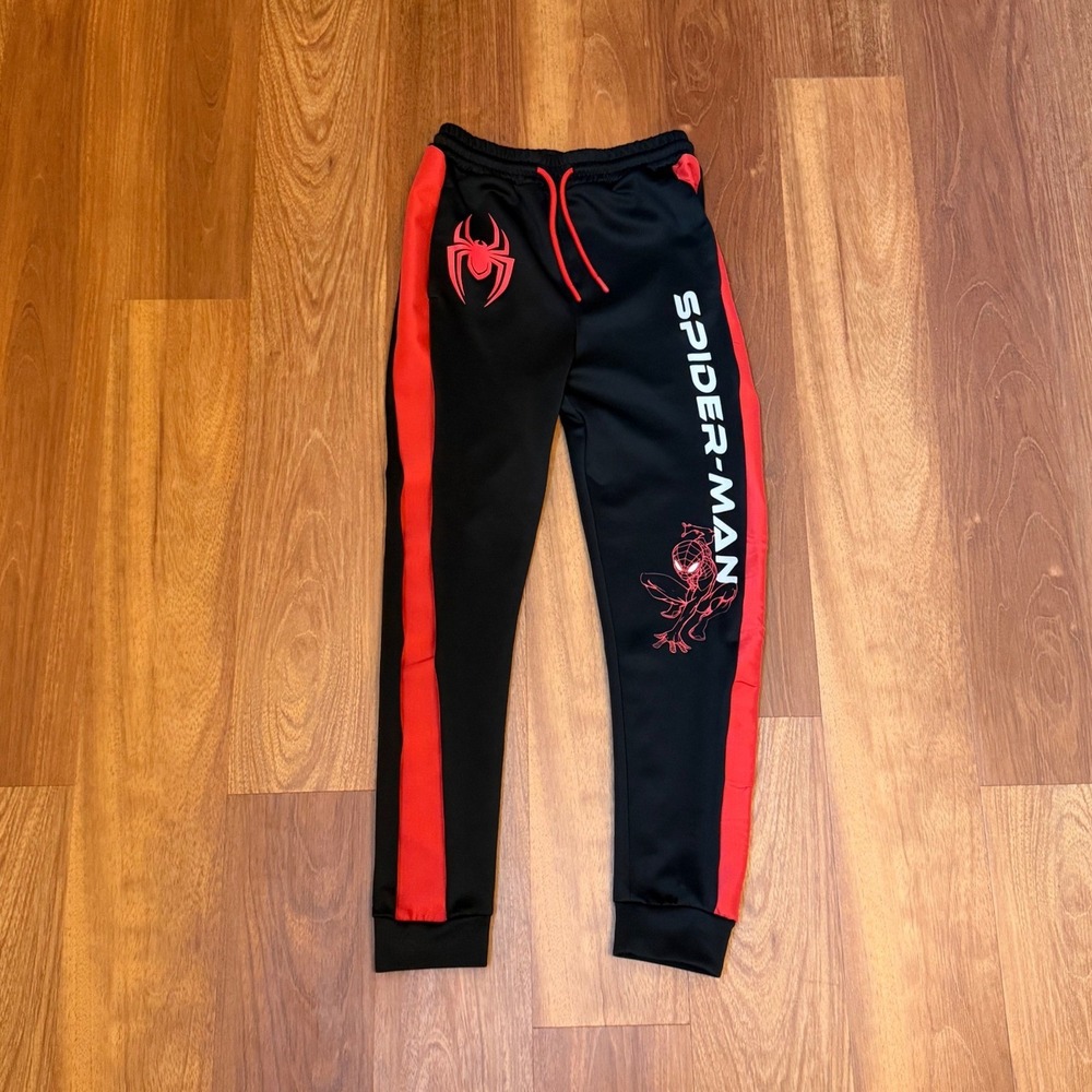 Marvel Spider-Man Youth Black Jogger Sweatpants Kids Size Medium 10/12